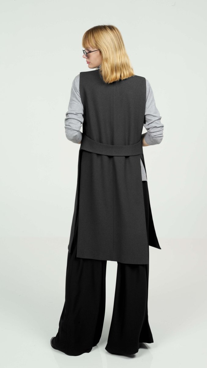 Vest midi Dark gray - BeaA - Be At Home with Yourself - vests