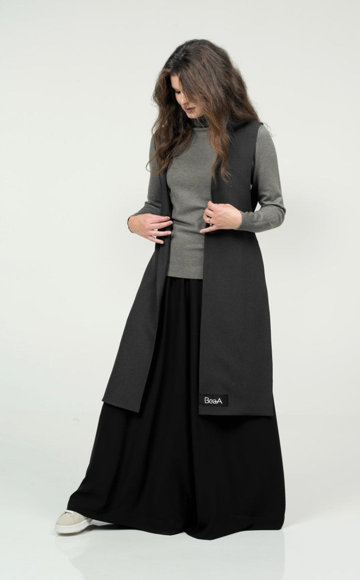 Vest midi Dark gray - BeaA - Be At Home with Yourself - vests