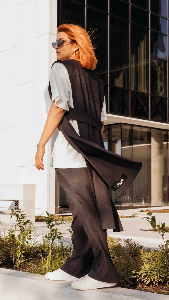 Vest midi Dark gray - BeaA - Be At Home with Yourself - vests