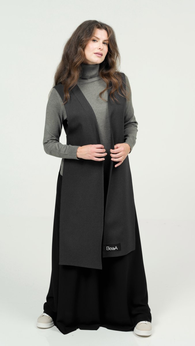Vest midi Dark gray - BeaA - Be At Home with Yourself - vests