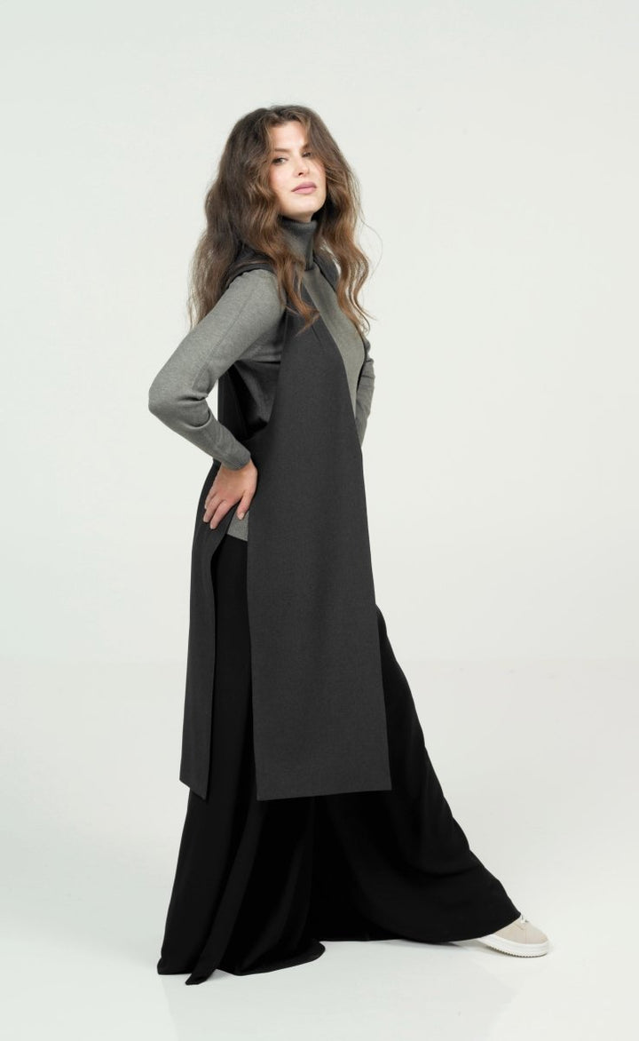 Vest midi Dark gray - BeaA - Be At Home with Yourself - vests