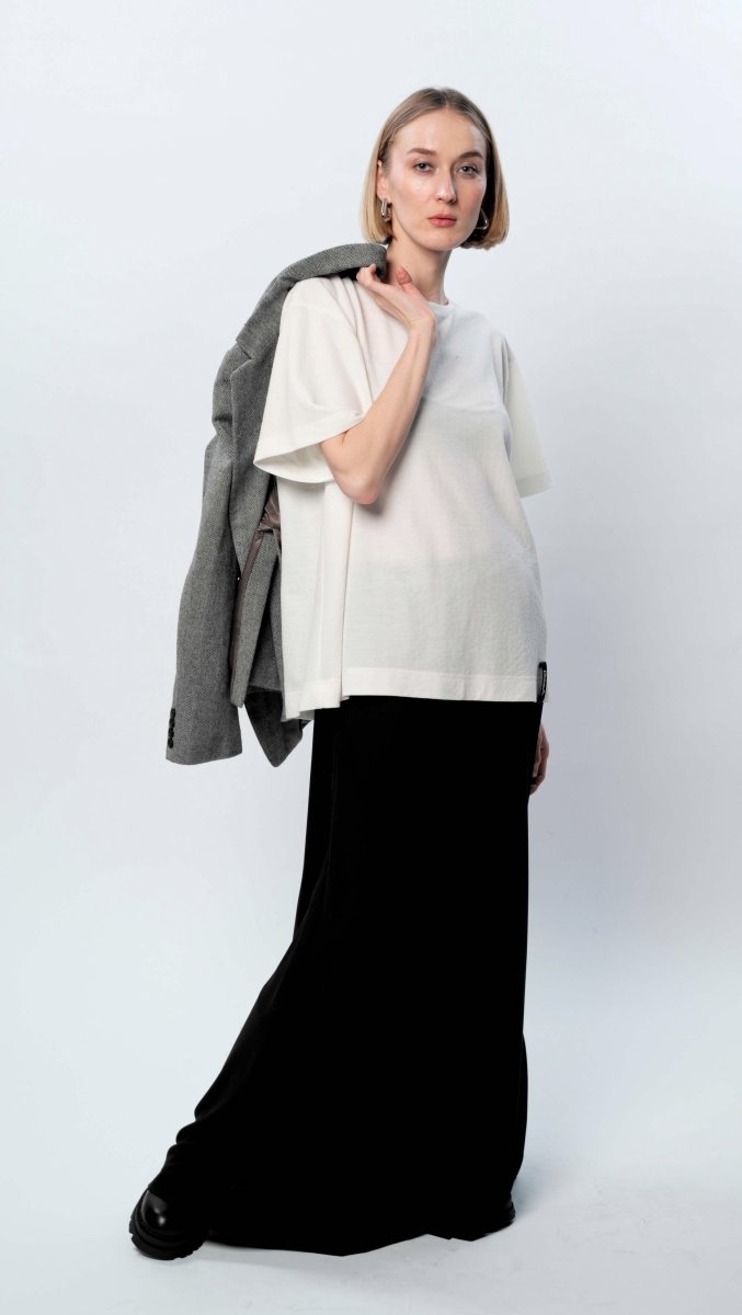 White Oversized T-Shirt for Women - BeaA - Be At Home with Yourself - T-Shirt