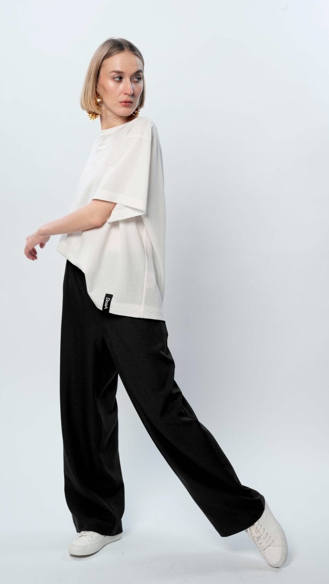 White Oversized T-Shirt for Women - BeaA - Be At Home with Yourself - T-Shirt