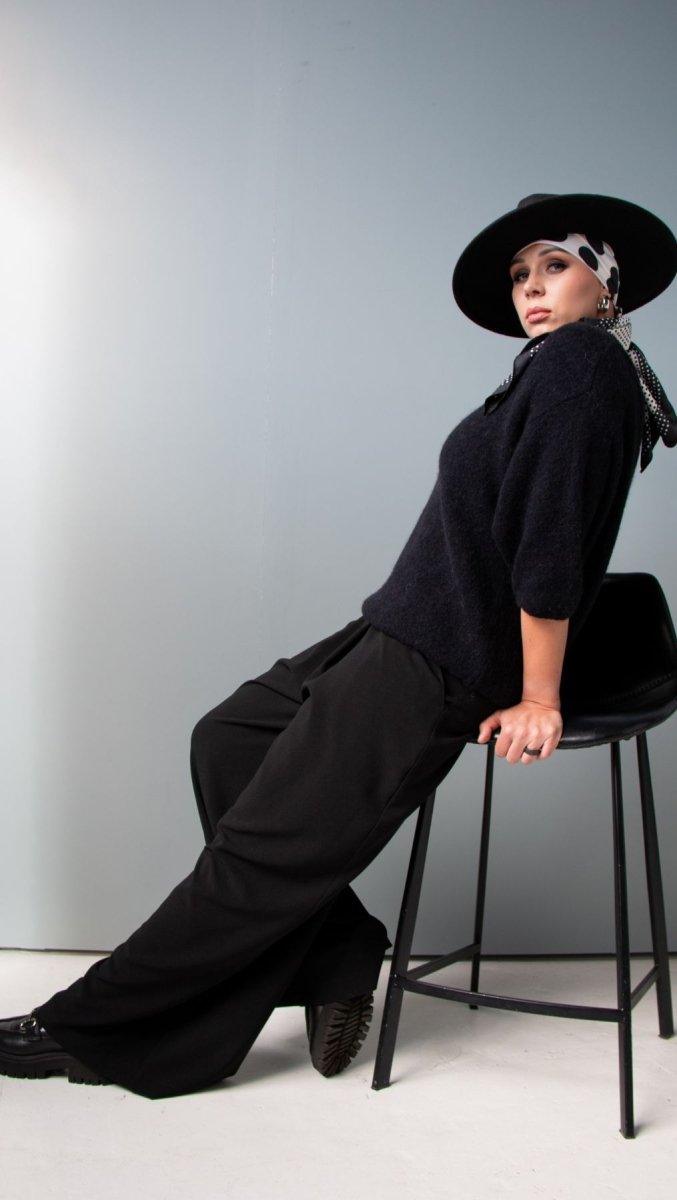 Wide - leg Trousers Black - BeaA - Be At Home with Yourself - Trousers