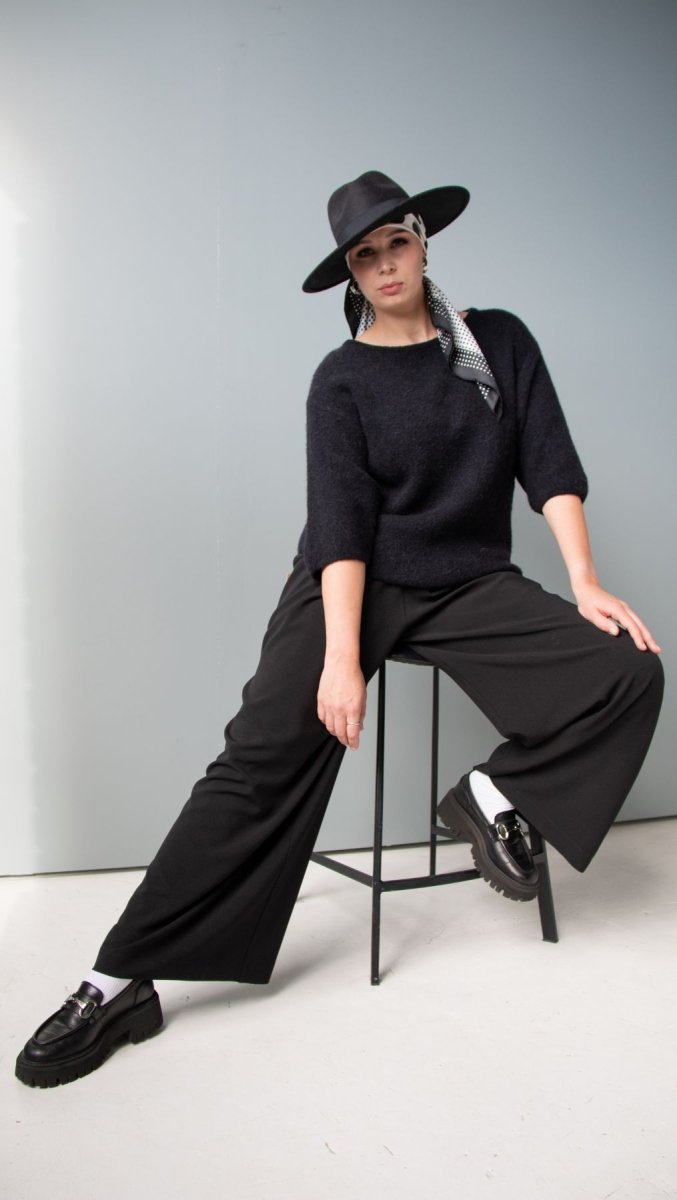 Wide - leg Trousers Black - BeaA - Be At Home with Yourself - Trousers