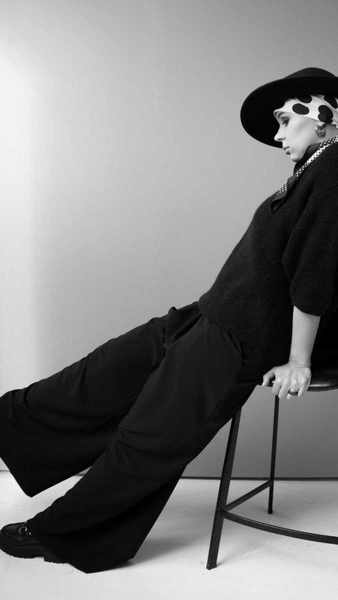 Wide - leg Trousers Black - BeaA - Be At Home with Yourself - Trousers