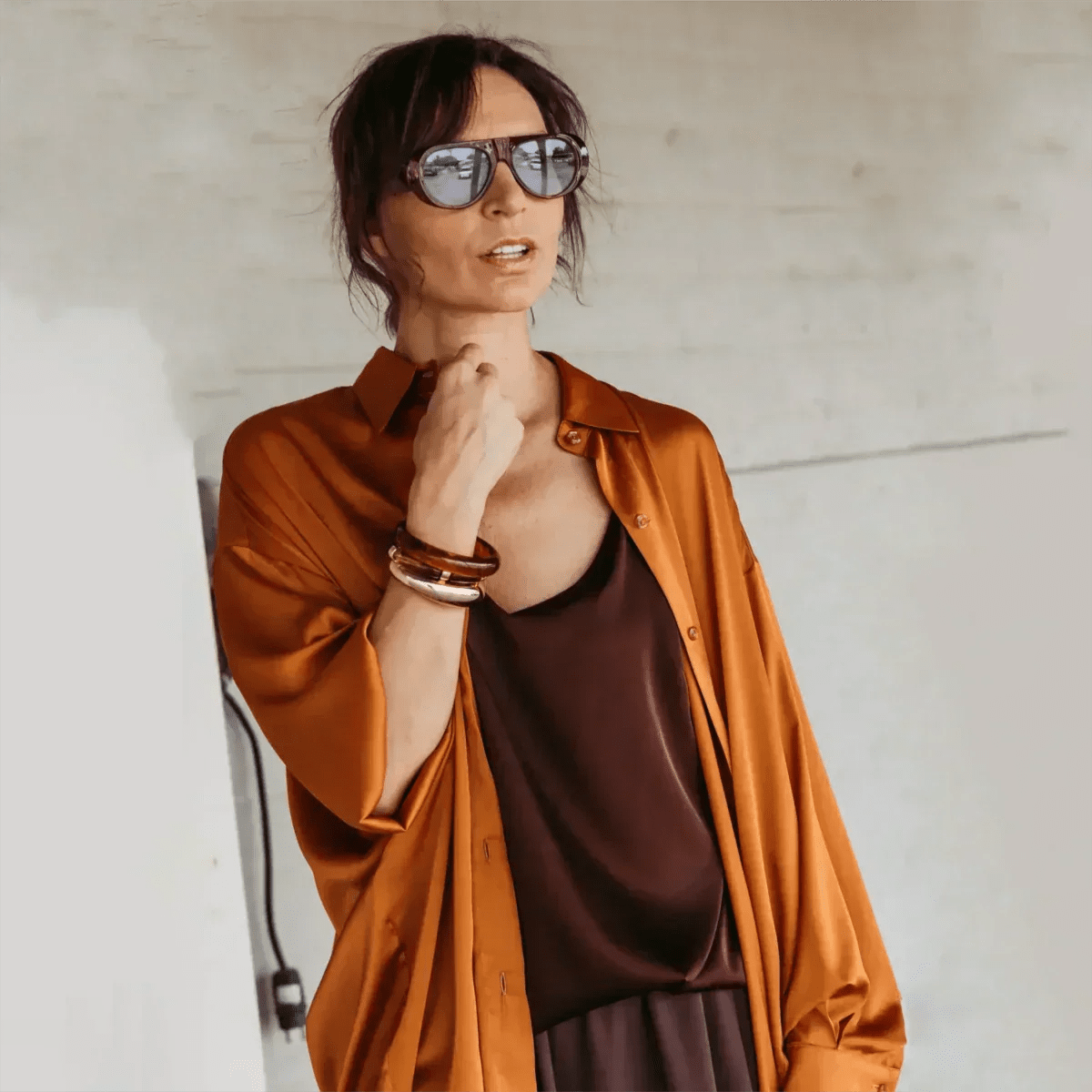How to Style Silk Shirt Hot Lava - BeaA - Be At Home with Yourself