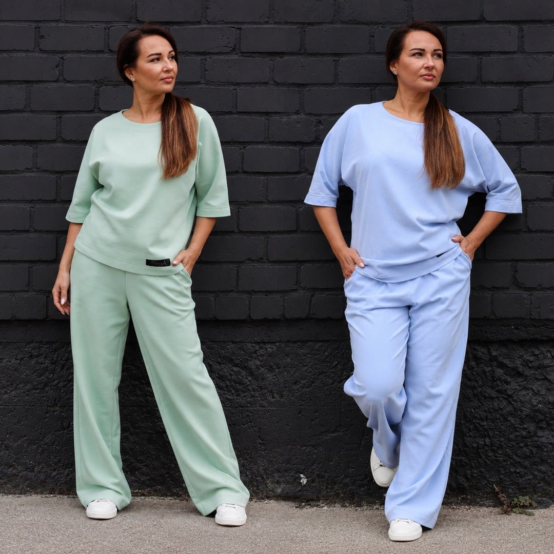 Relax wear set Blue and Mint - BeaA - Be At Home with Yourself