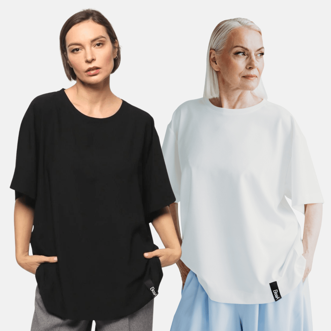 White & Black Oversized T-Shirts for Women