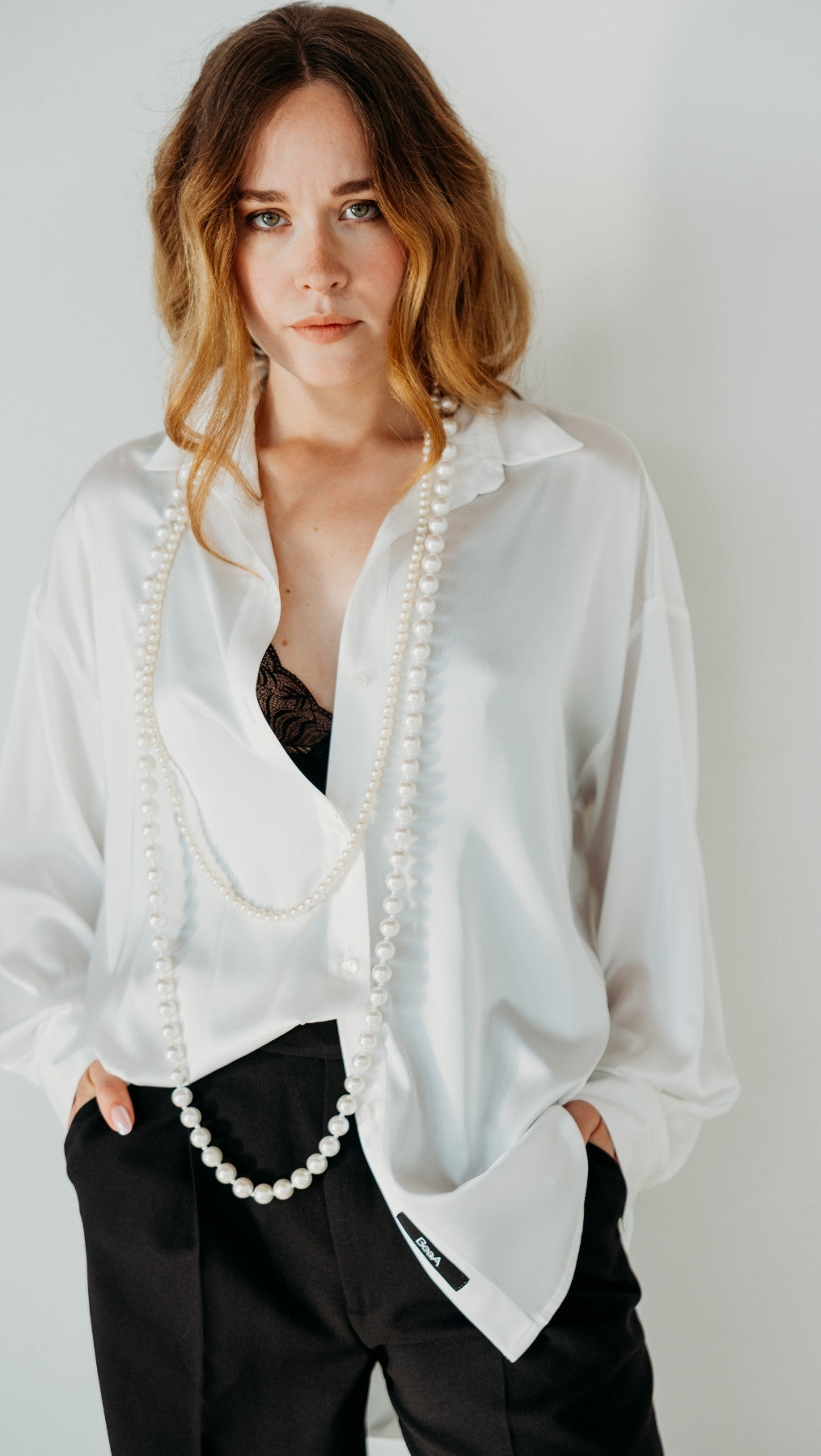Silk shirt White