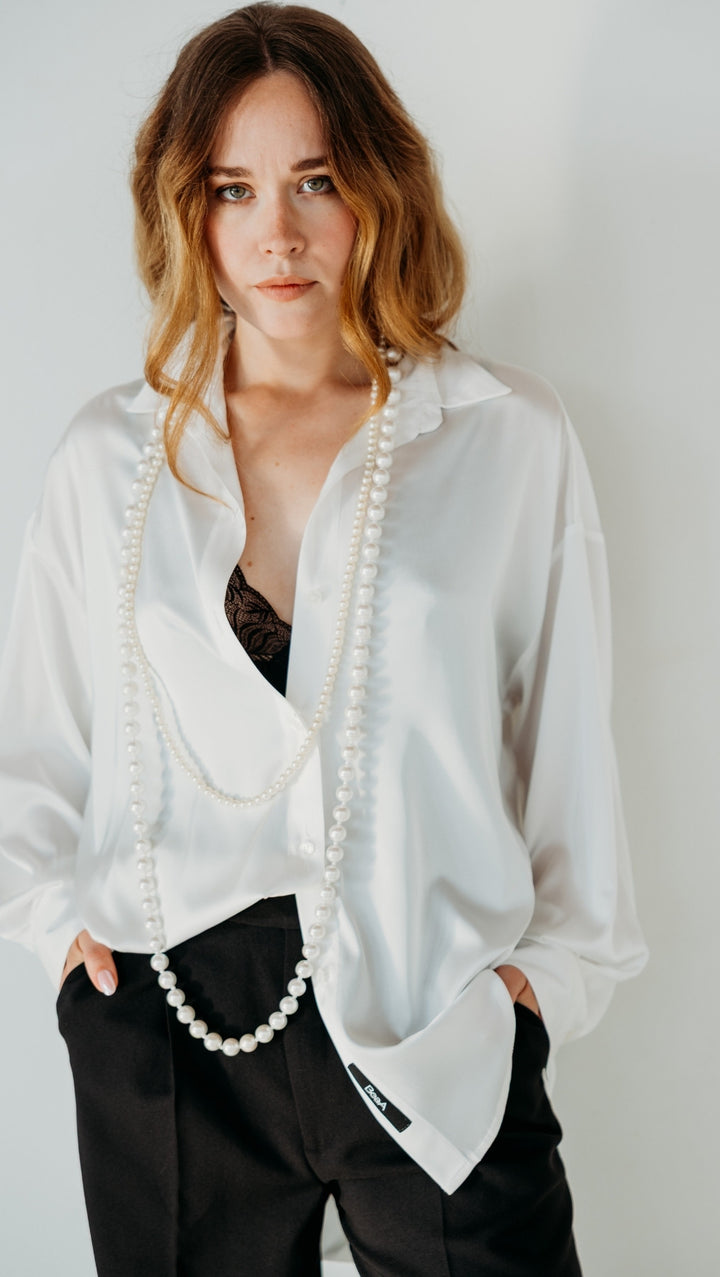 Silk shirt White