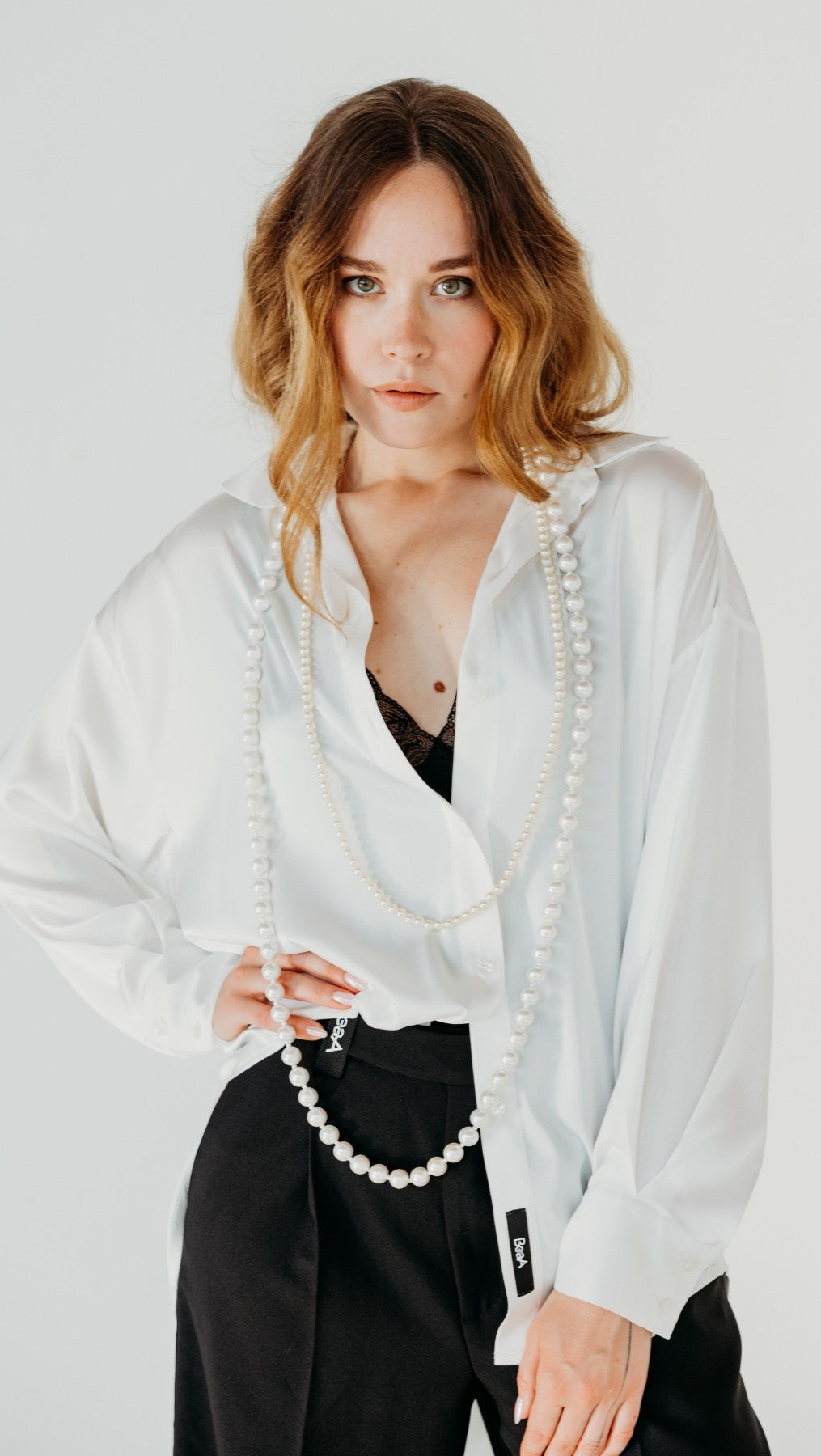 Silk shirt White