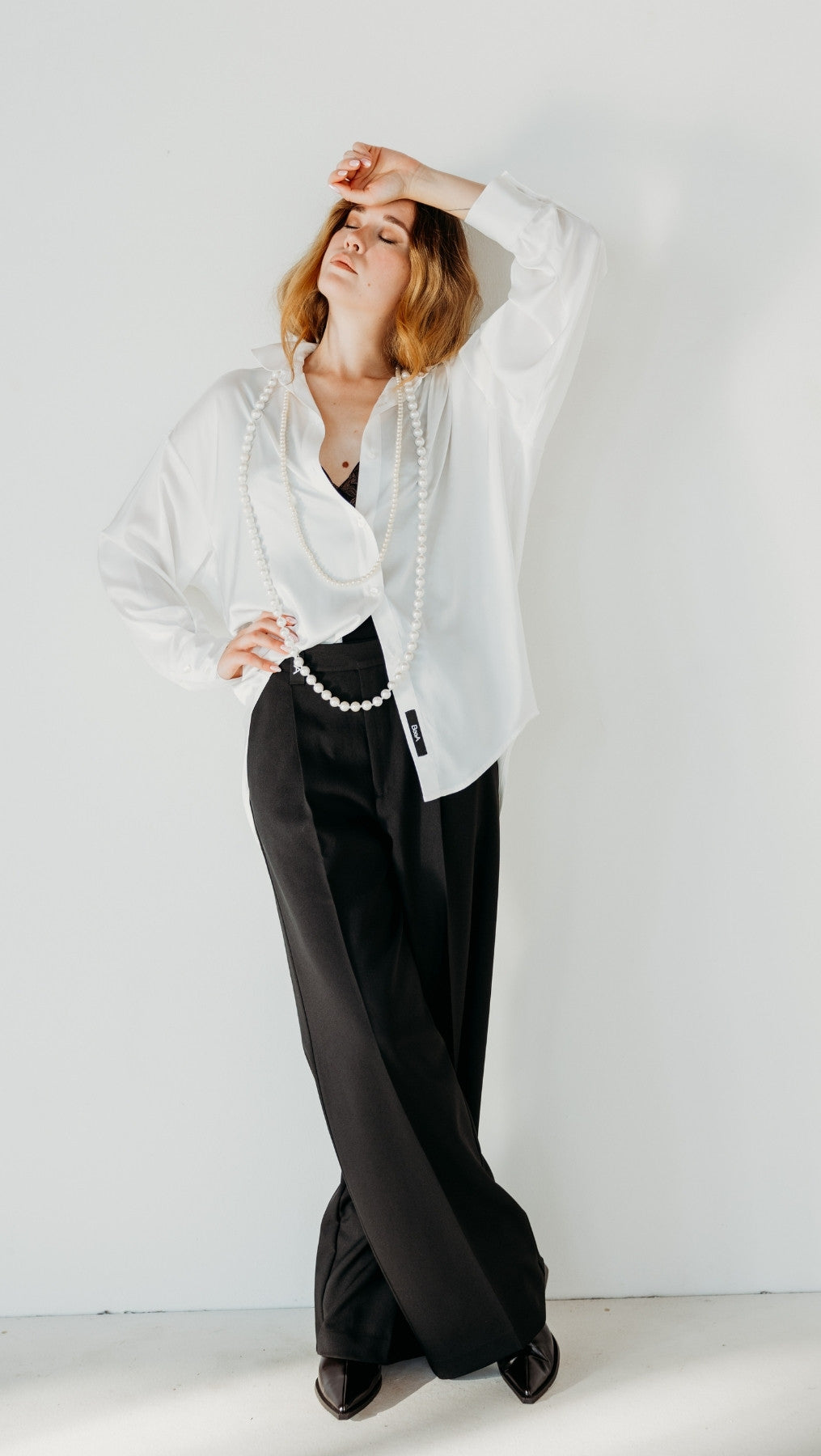Silk shirt White