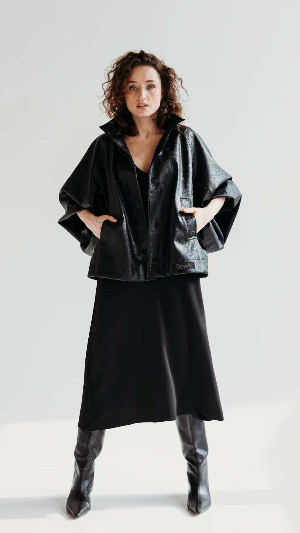 Eco-leather jacket Noir Croc