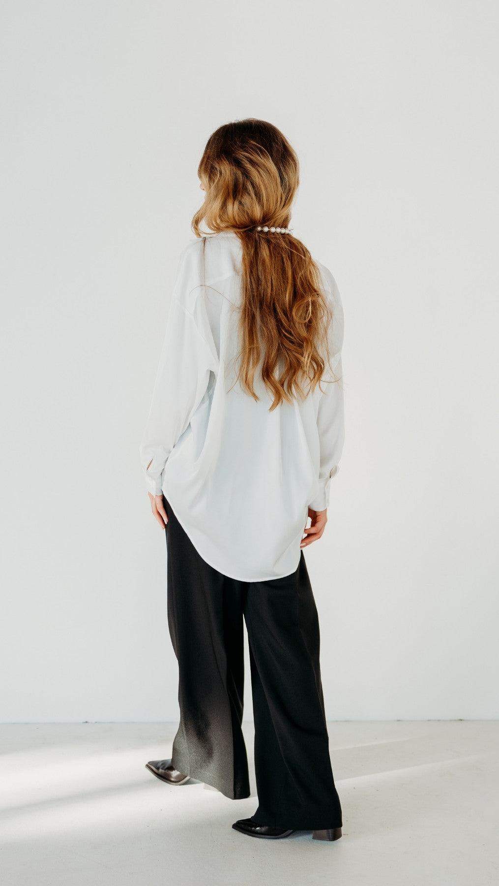 Silk shirt White
