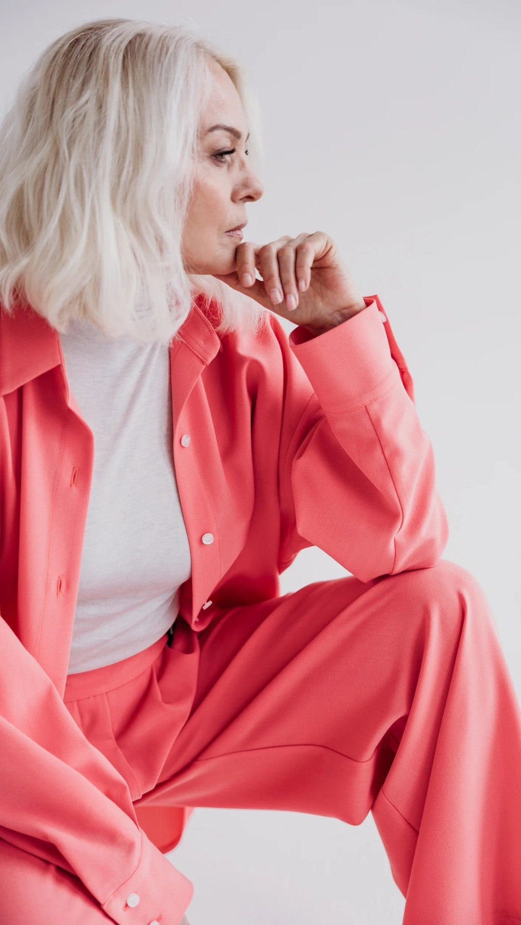 Double pleat trousers Coral