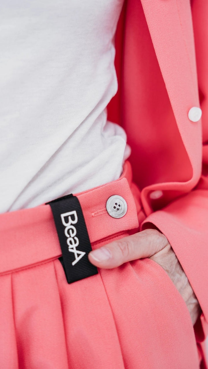 Double pleat trousers Coral