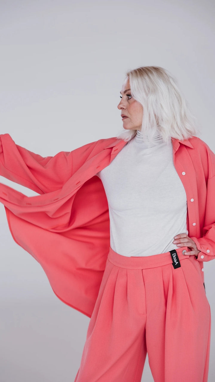 Double pleat trousers Coral