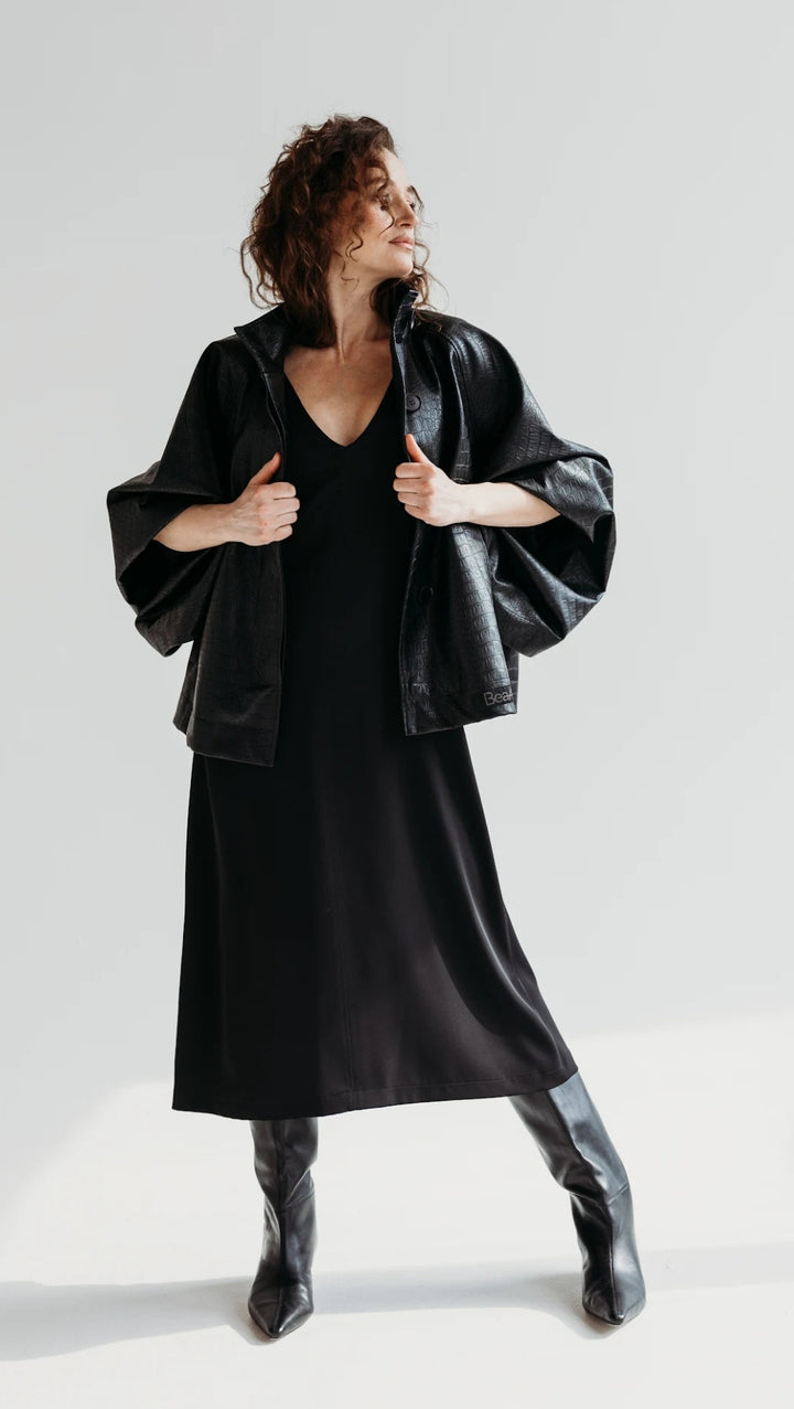 Eco-leather jacket Noir Croc