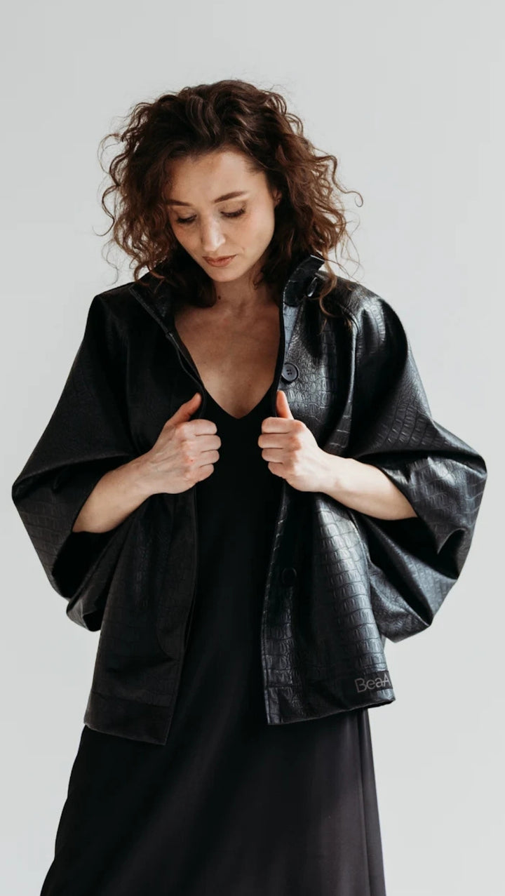 Eco-leather jacket Noir Croc