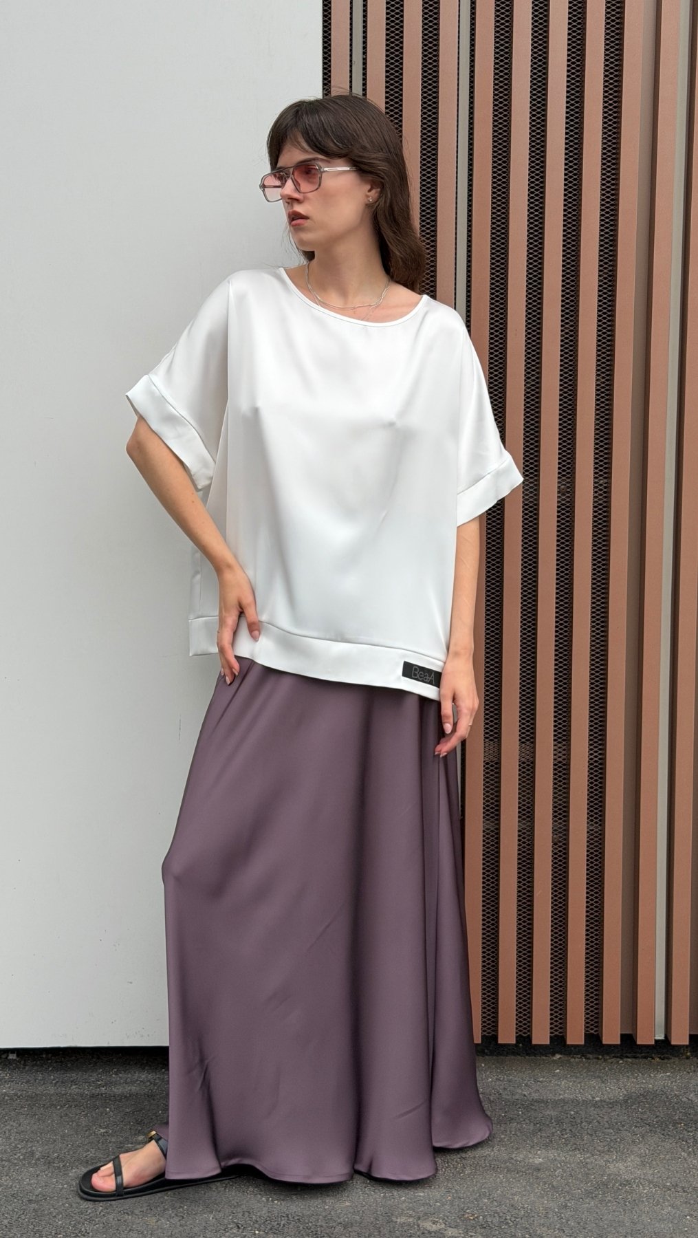 Midi Skirt – Extended Length Mauve