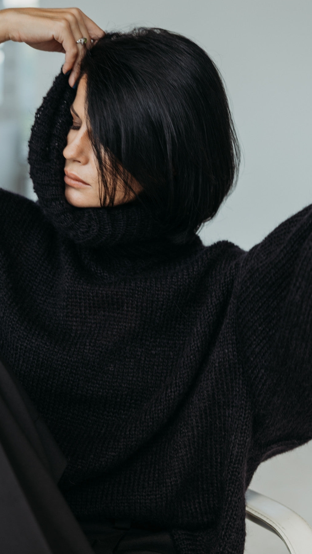 Oversized Sweater kidmohair Black