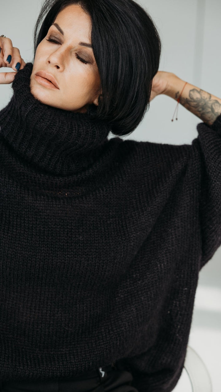 Oversized Sweater kidmohair Black