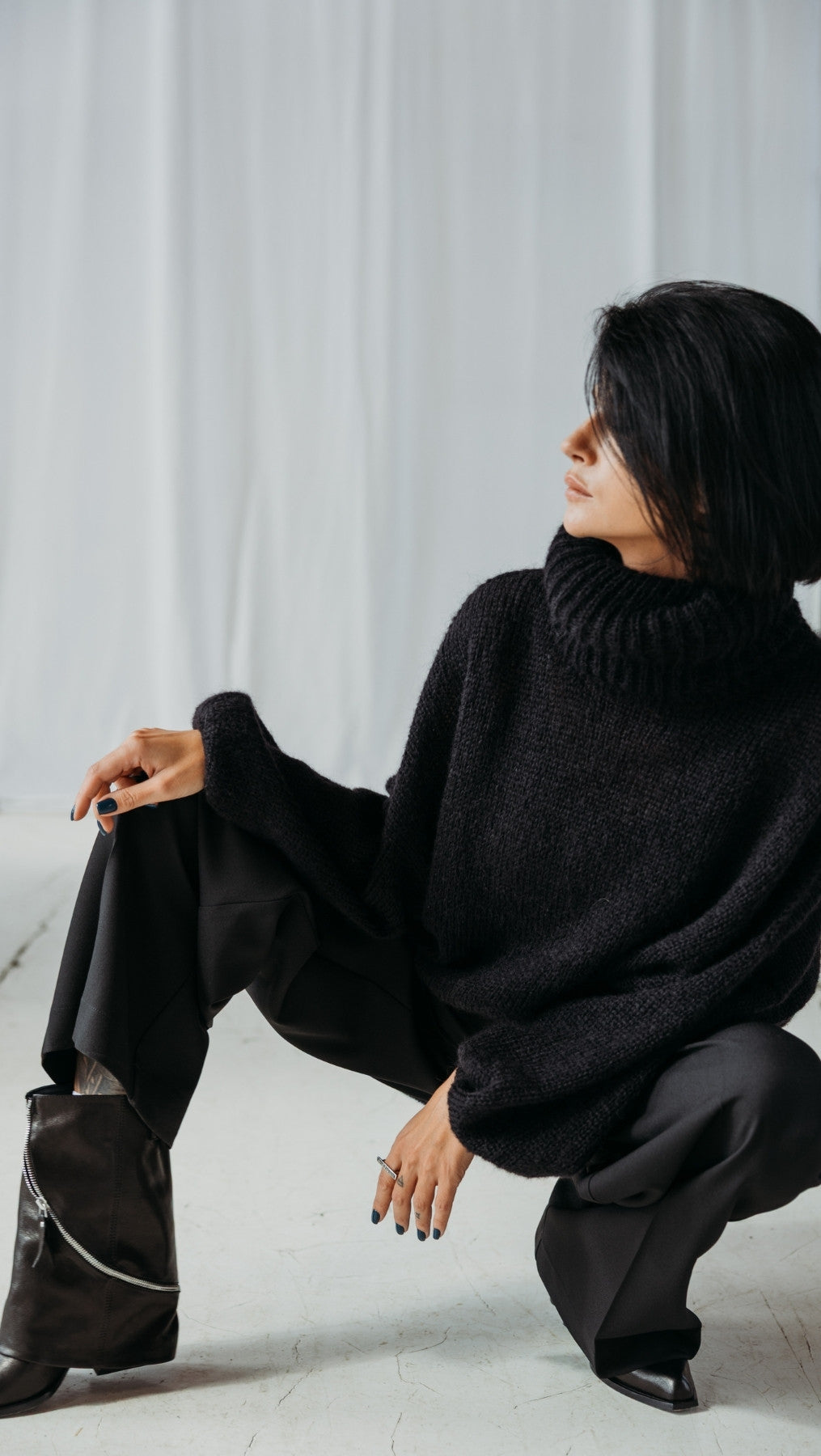 Oversized Sweater kidmohair Black