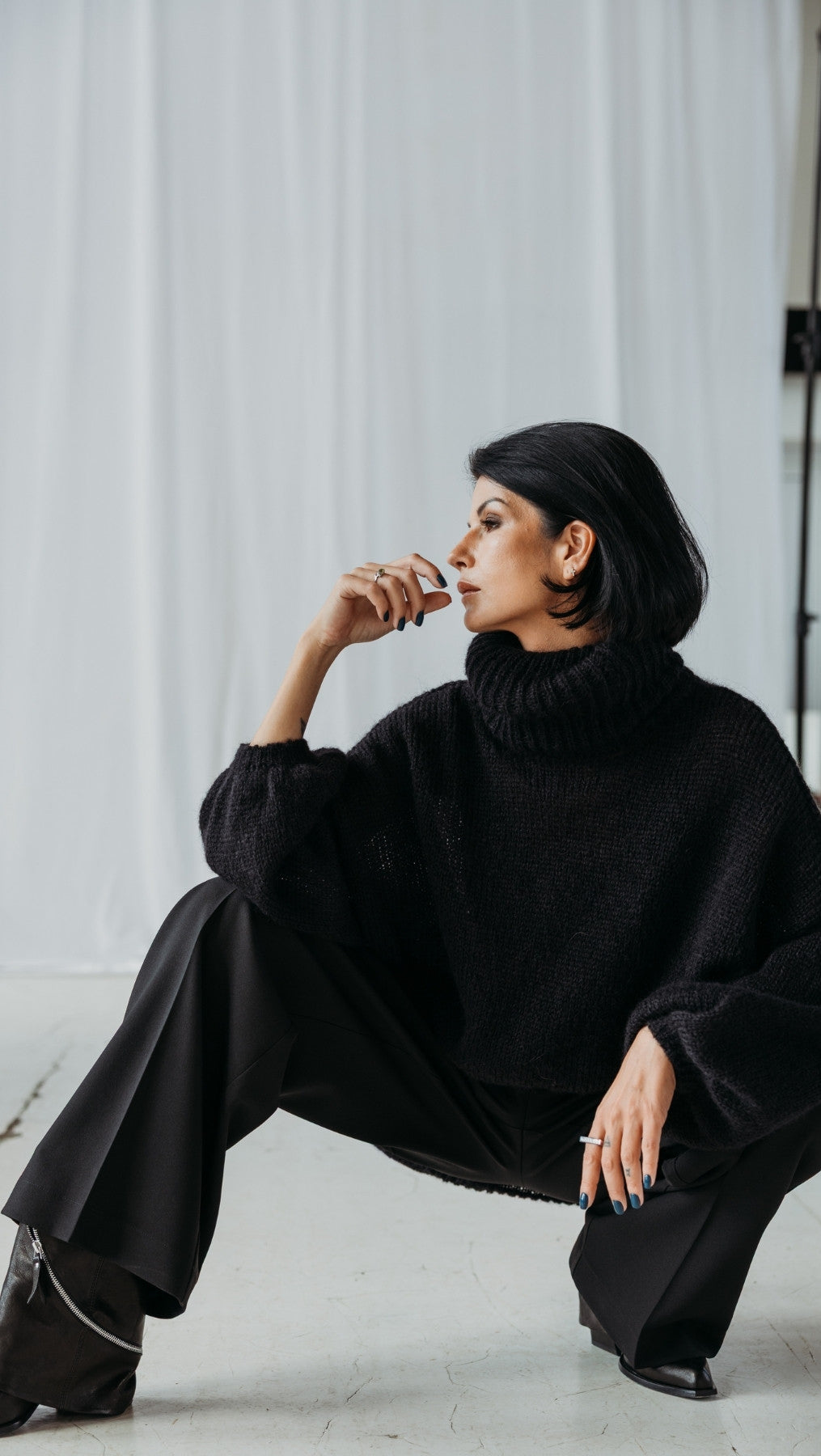 Oversized Sweater kidmohair Black