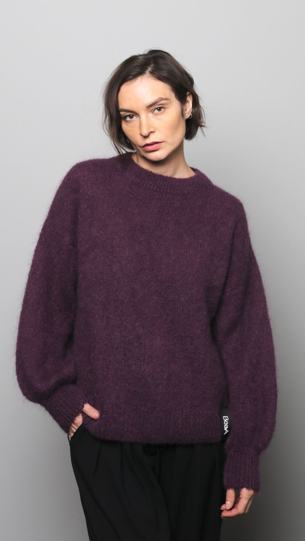Mohair and wool Sweater Purple