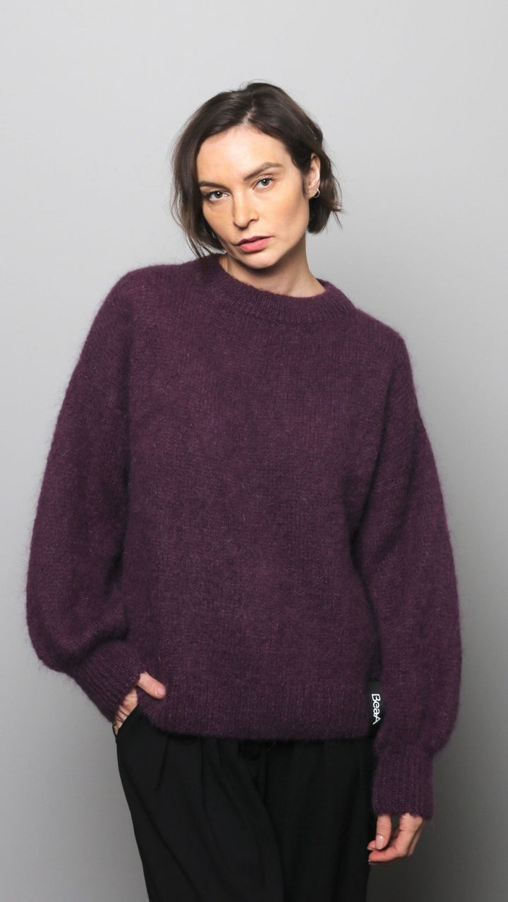 Mohair and wool Sweater Purple