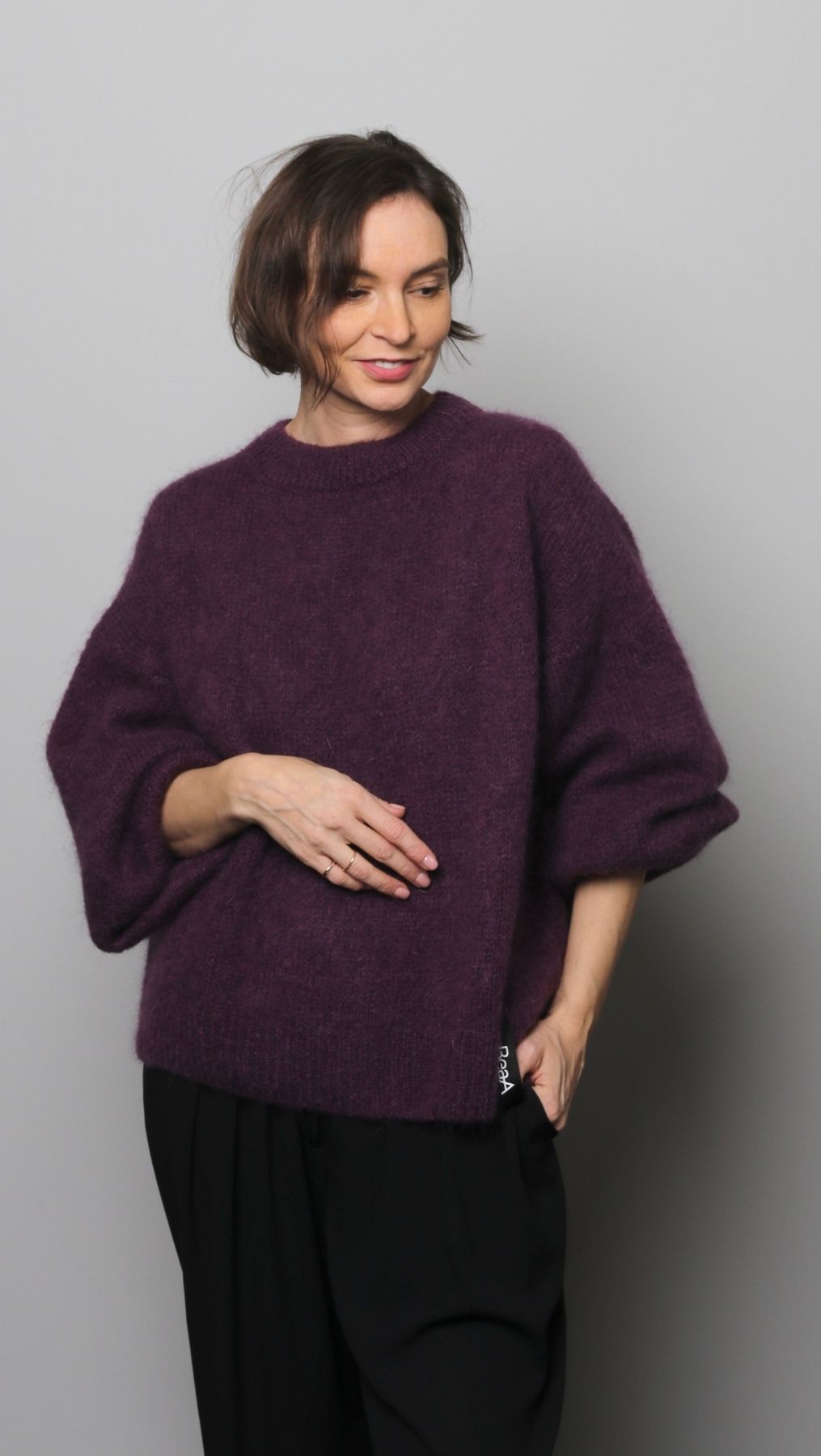 Mohair and wool Sweater Purple