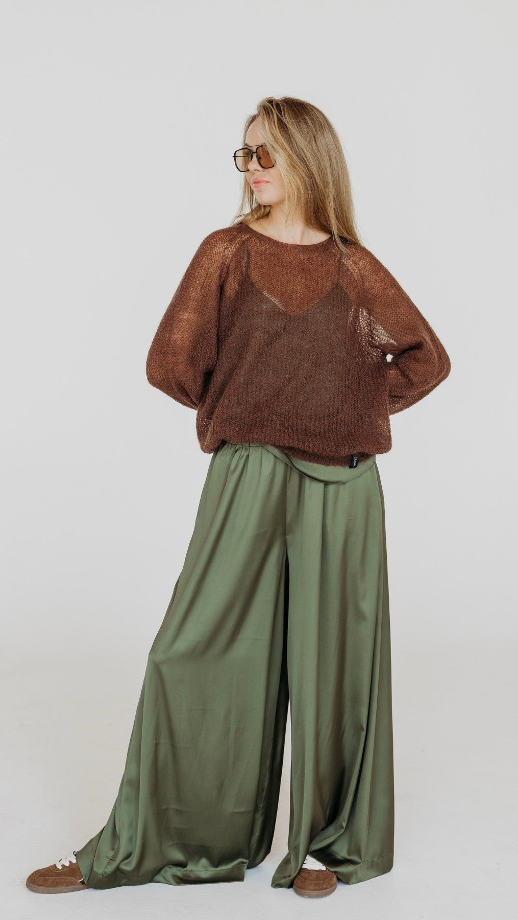 Light sweater Kidmohair-Merino brown
