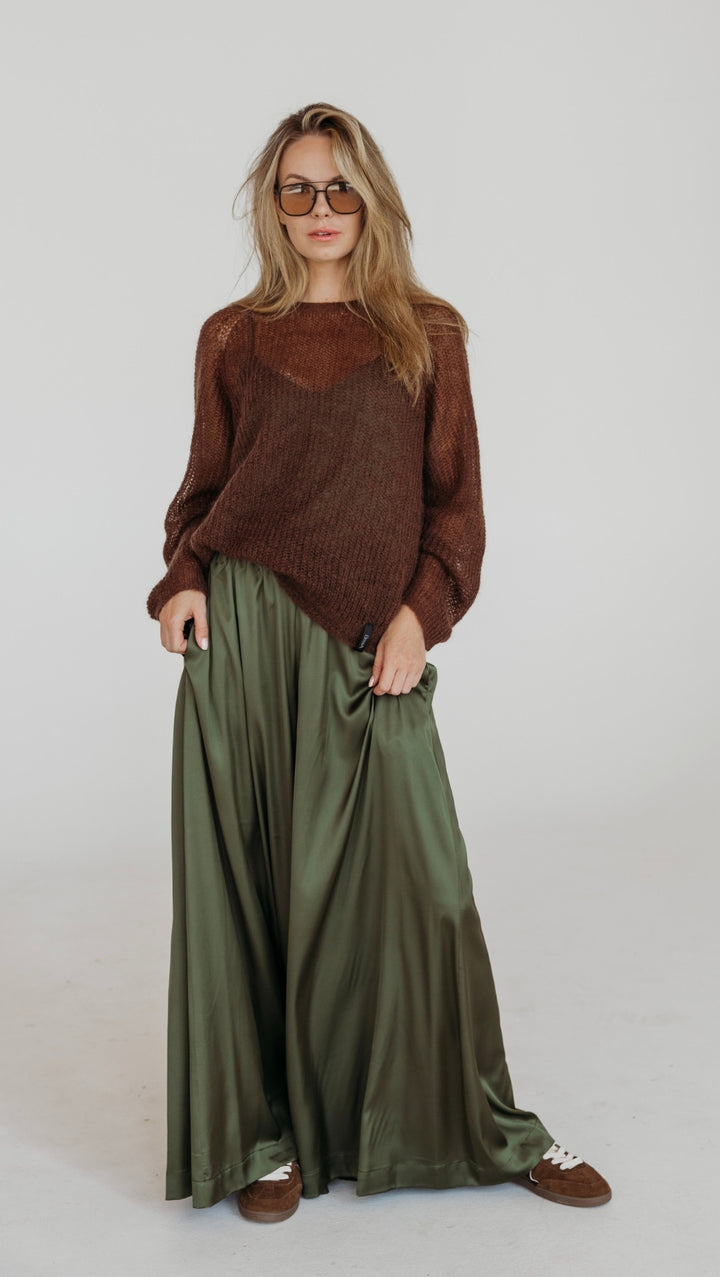 Light sweater Kidmohair-Merino brown