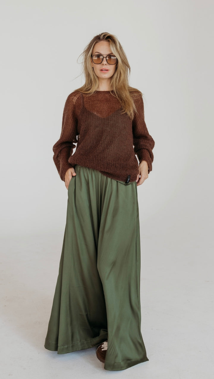 Light sweater Kidmohair-Merino brown