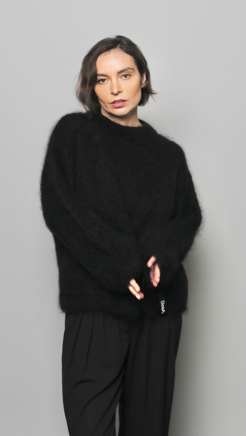 Kid mohair sweater Black or Dark Blue