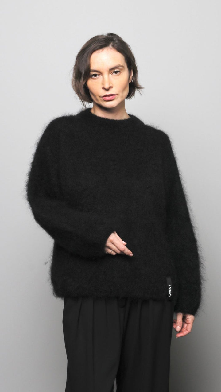 Kid mohair sweater Black or Dark Blue