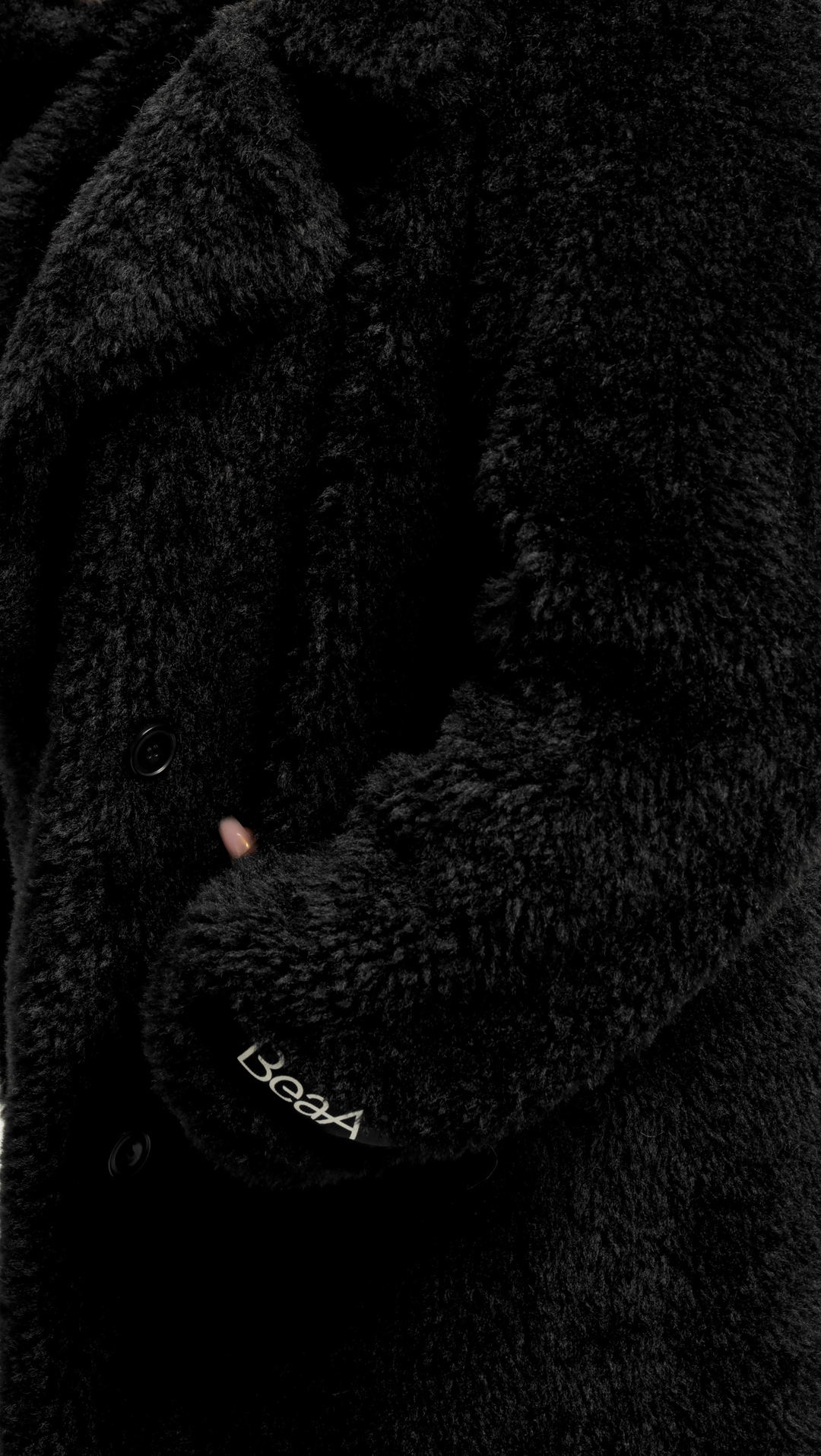 Black Eco-fur coat BeaA - Be At Home with Yourself