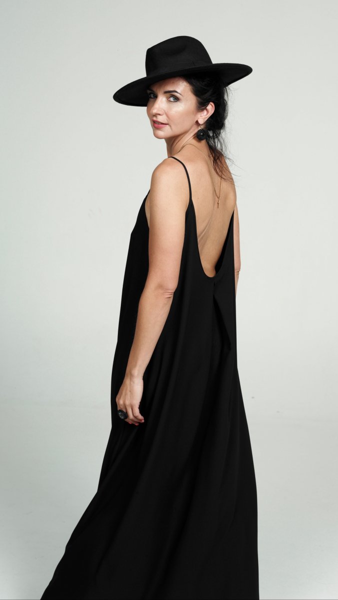 Black open-back dress BeaA - Be At Home with Yourself