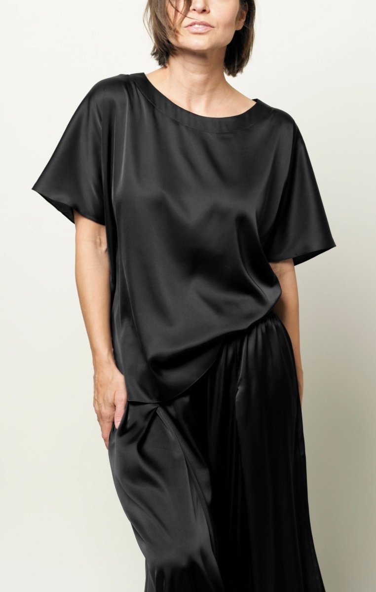 Black silk top BeaA - Be At Home with Yourself