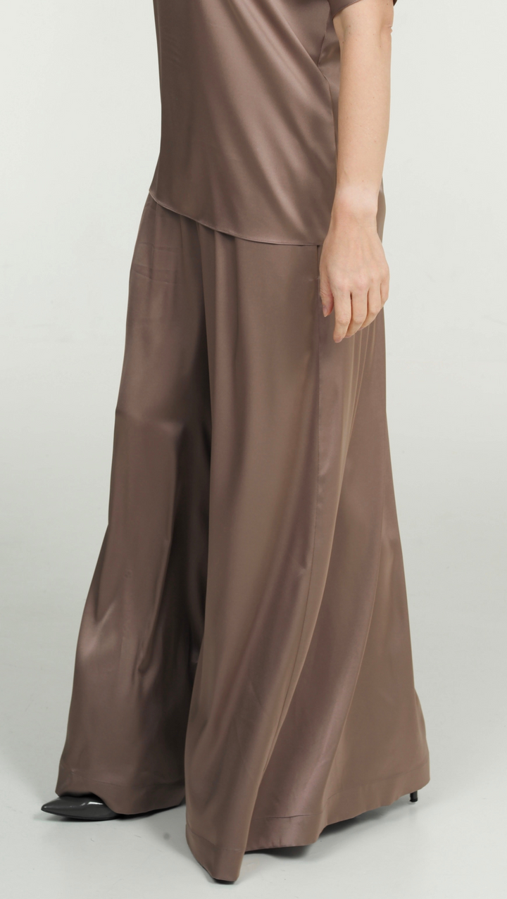 Chacolate color palazzo trousers BeaA - Be At Home with Yourself