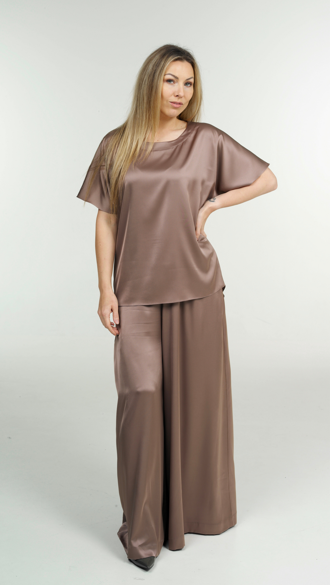 Chocolate silk top BeaA - Be At Home with Yourself