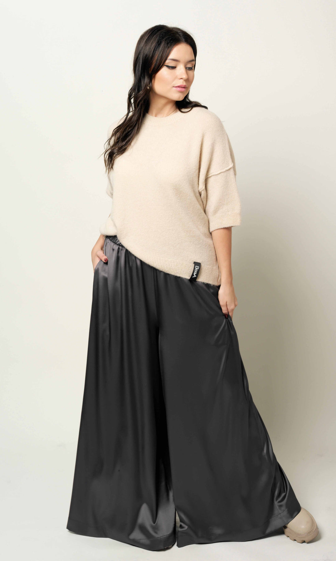 Palazzo trousers Silk Graphite