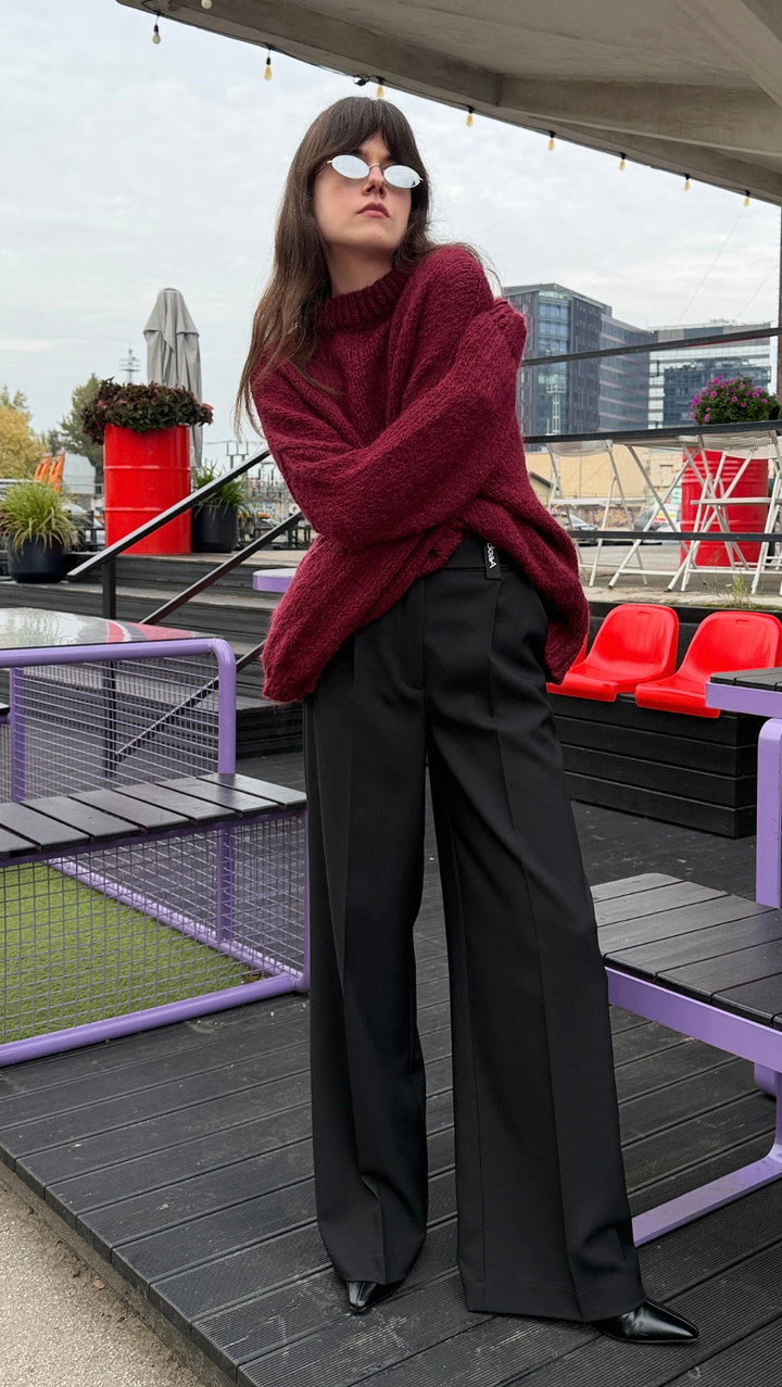 Свитер свободного кроя Dark red