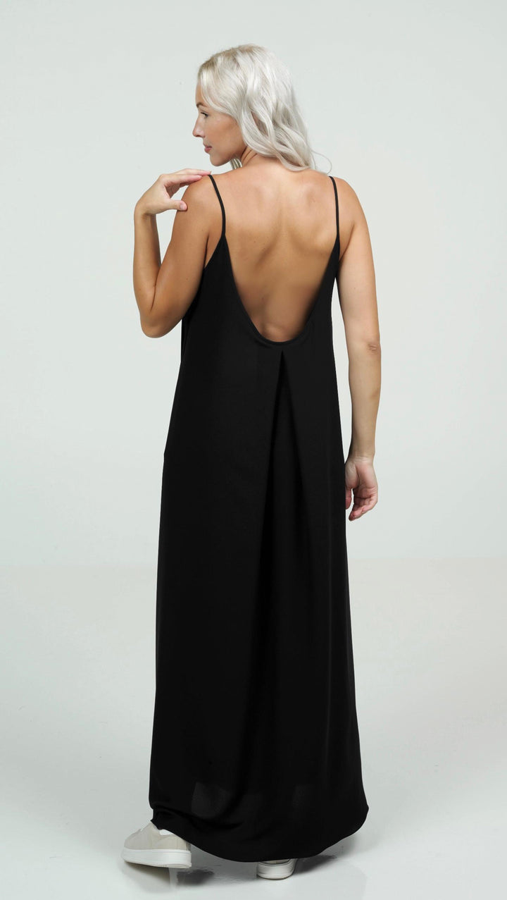 Open-back Maxi Dress Black