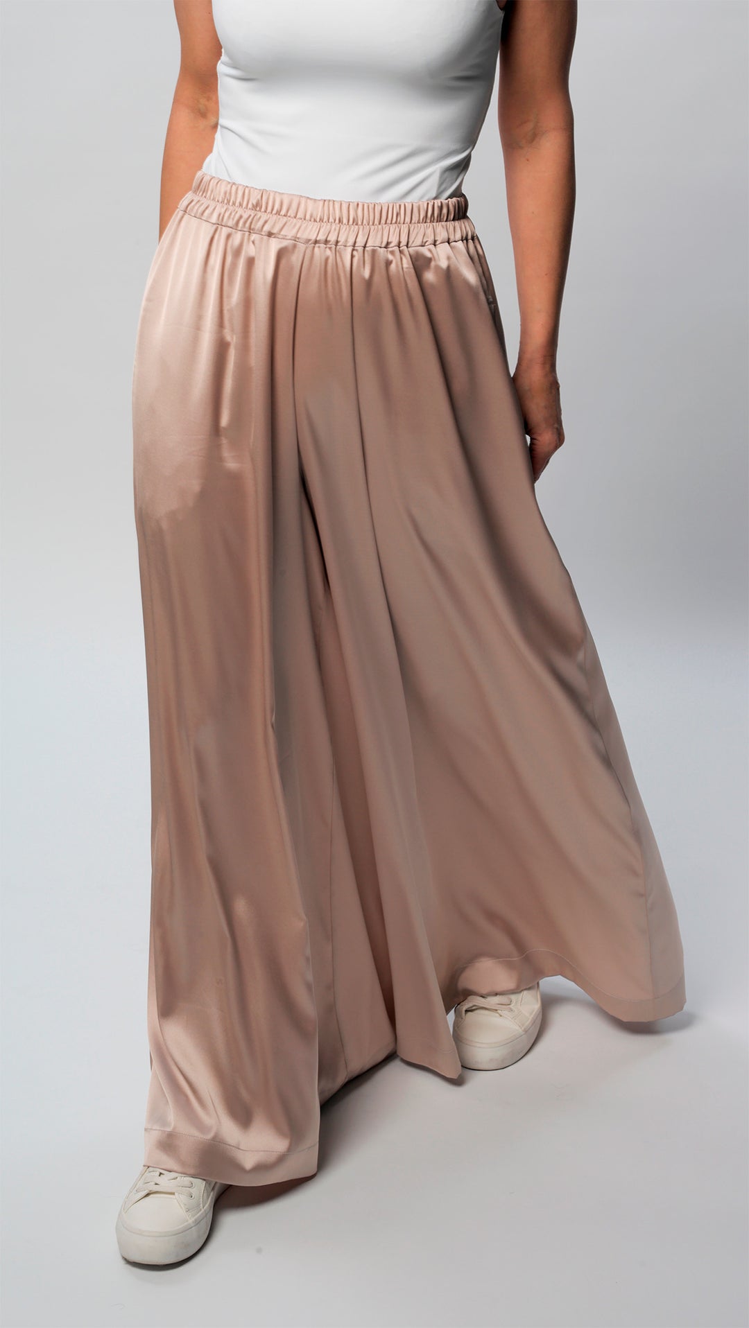 Palazzo Trousers Silk Champagne