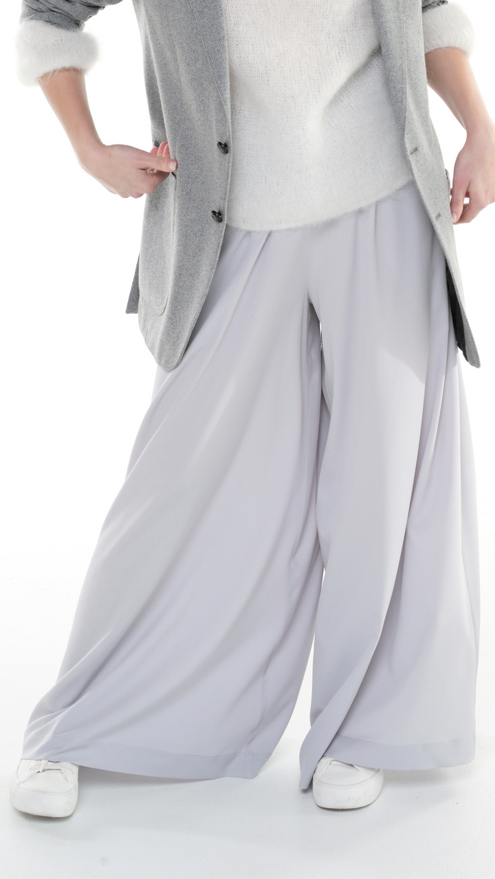 Palazzo Trousers Light Gray BeaA - Be At Home with Yourself