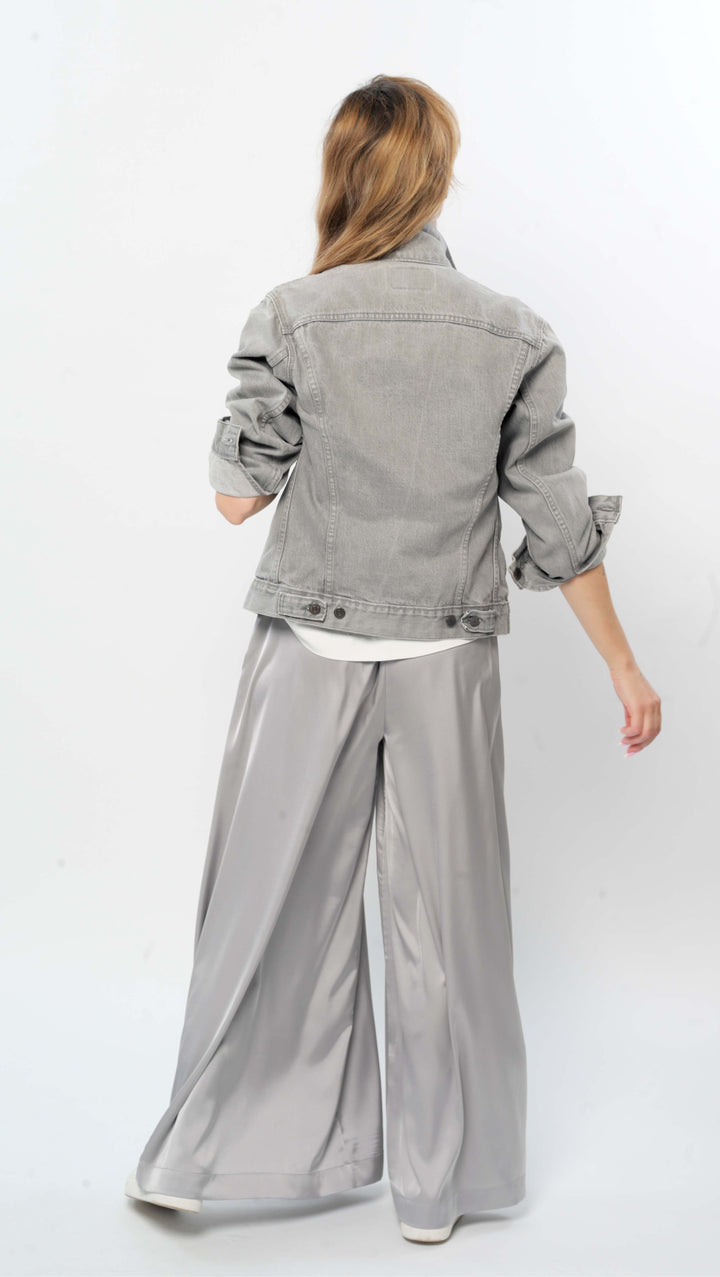 Palazzo trousers Silk Silver