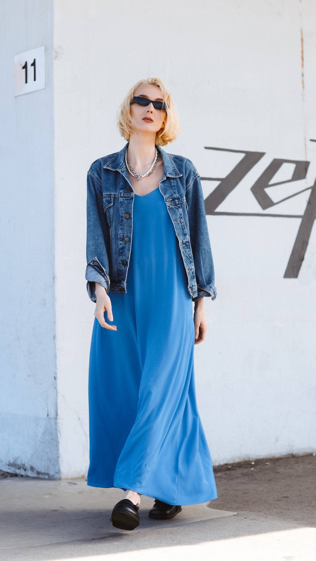 maxi dress cornflower blue