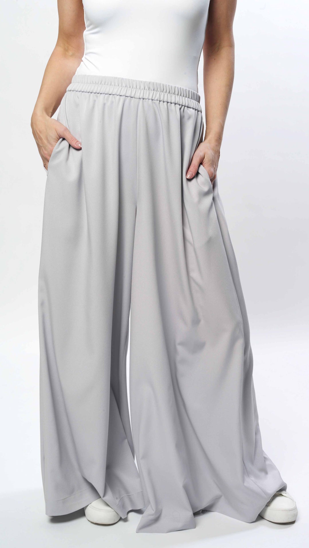 Palazzo Trousers Light Gray